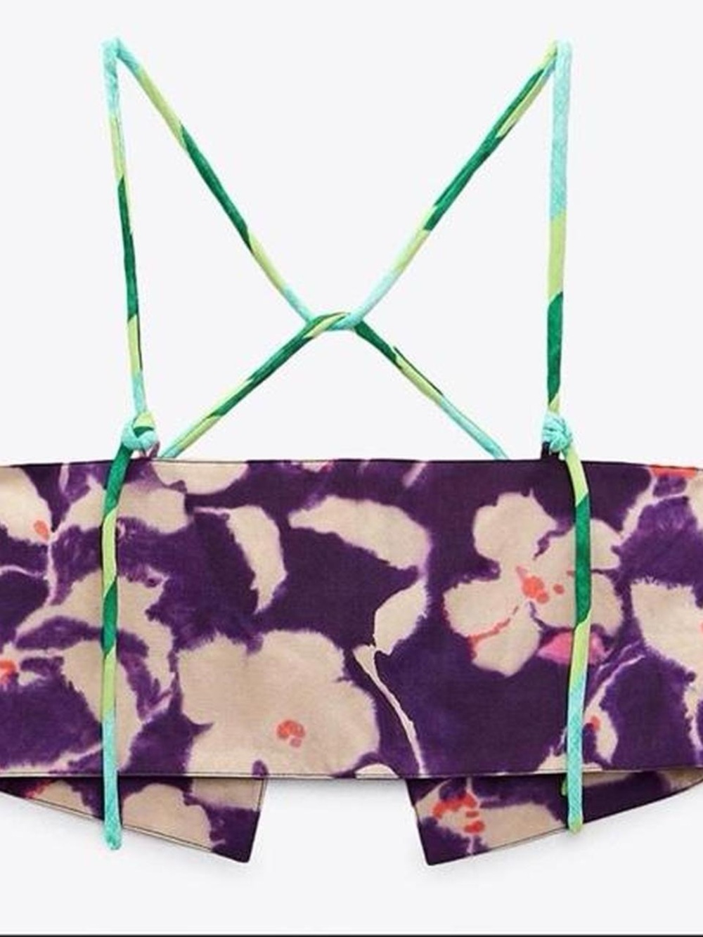 Floral Purple and Cream Women’s Crop Top